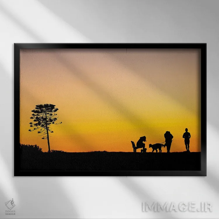 تابلو رنگهای زرد اثر شارلوت کرد - نمای قابدار مشکی