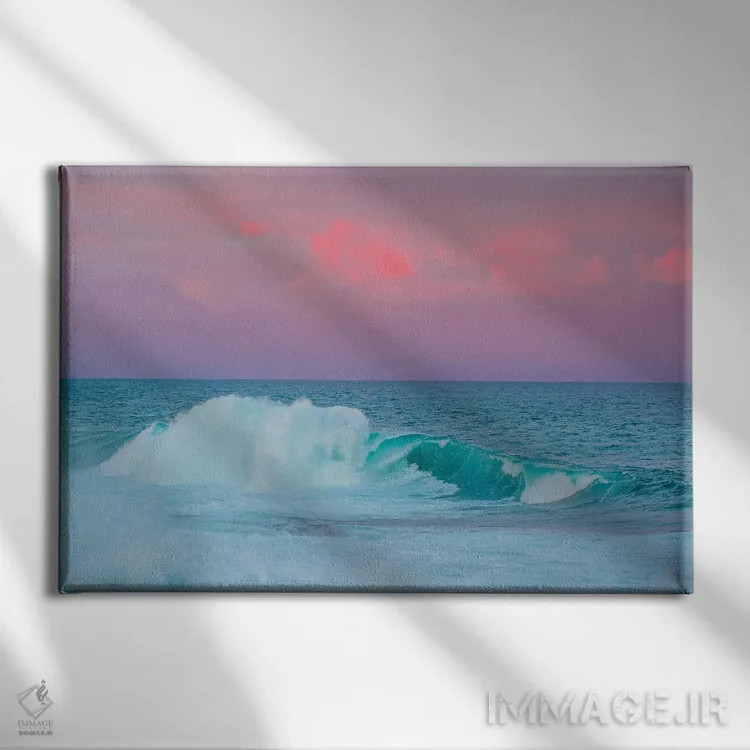 تابلو امواج پاستلی اثر شارلوت کرد - نمای روبهرو روی دیوار