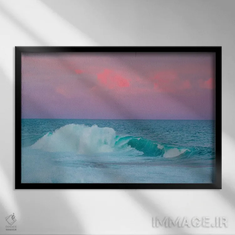 تابلو امواج پاستلی اثر شارلوت کرد - نمای قابدار مشکی