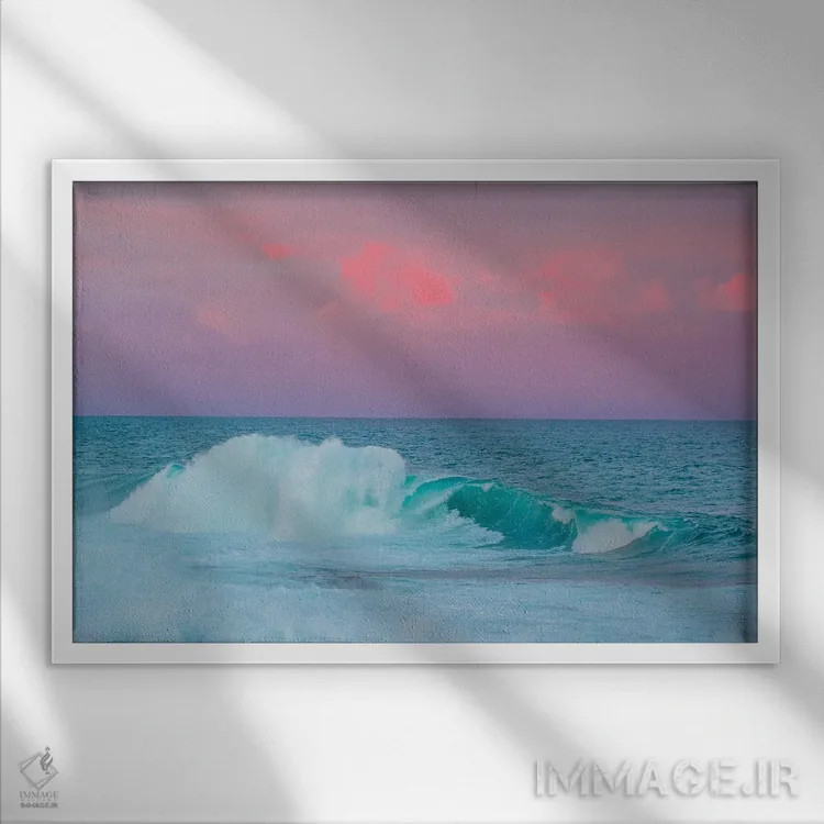 تابلو امواج پاستلی اثر شارلوت کرد - نمای قابدار سفید