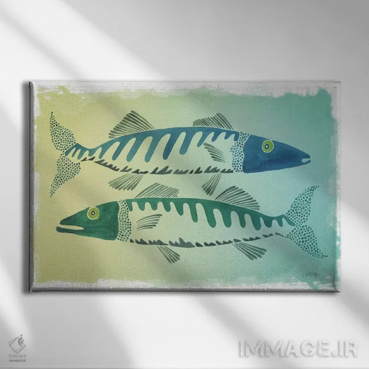 تابلو ماهی اثر کت کوکیلت - نمای روبهرو روی دیوار