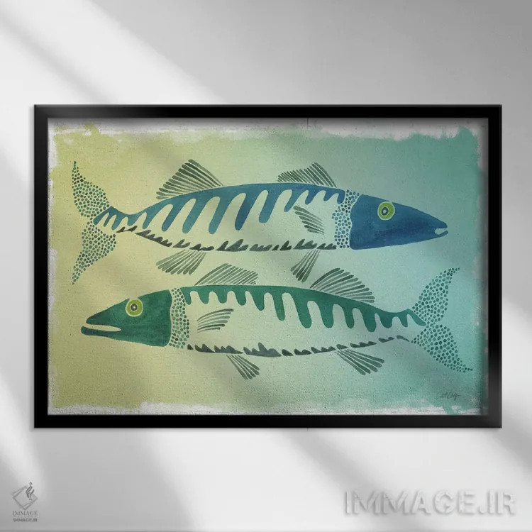 تابلو ماهی اثر کت کوکیلت - نمای قابدار مشکی