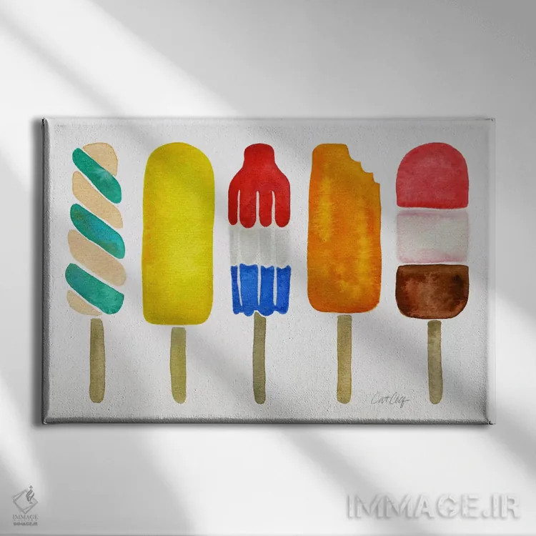 تابلو بستنی یخی اثر کت کوکیلت - نمای روبهرو روی دیوار