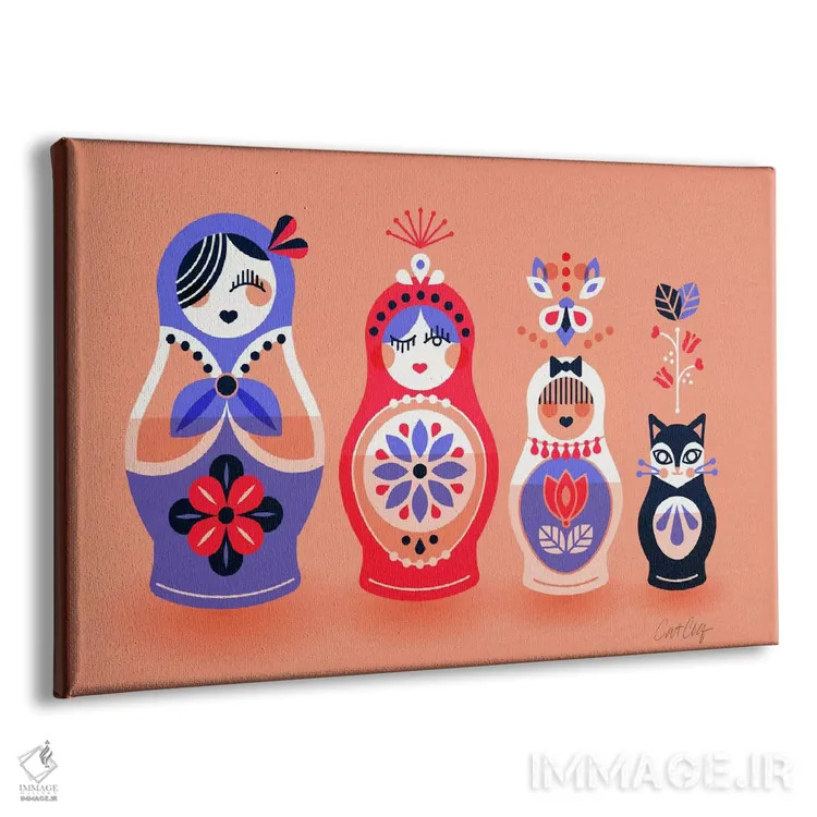 تابلو عروسکهای روسی I اثر کت کوکیلت - نمای پرسپکتیو محصول