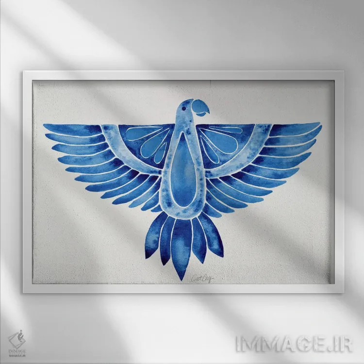 تابلو طوطی ۱ اثر کت کوکیلت - نمای قابدار سفید