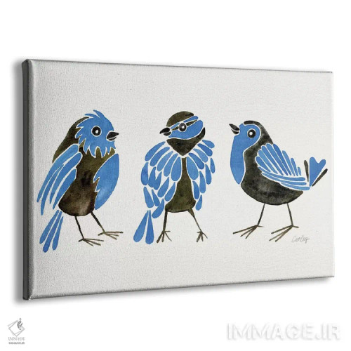 تابلو فنچهای آبی اثر کت کوکیلت - نمای پرسپکتیو محصول