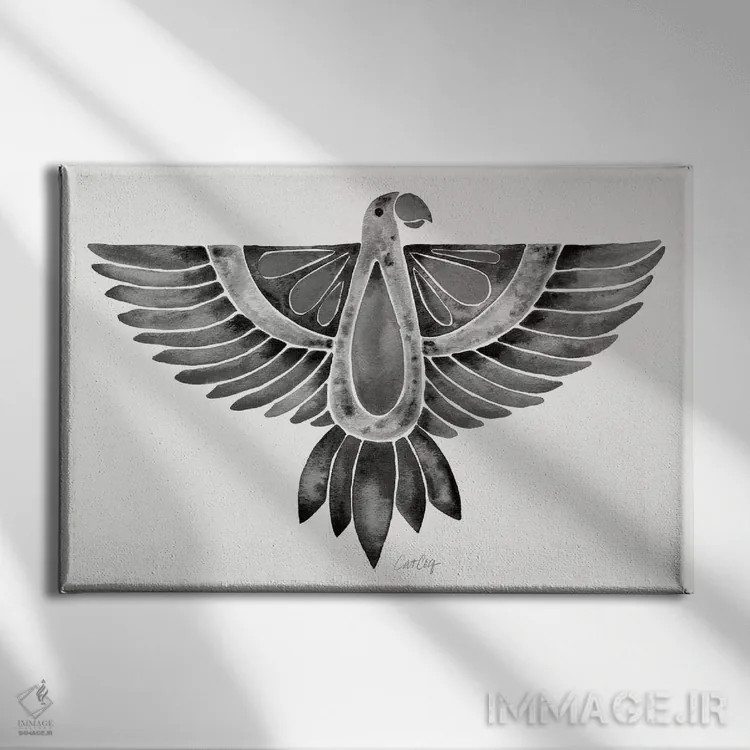 تابلو طوطی سیاه اثر کت کوکیلت - نمای روبهرو روی دیوار