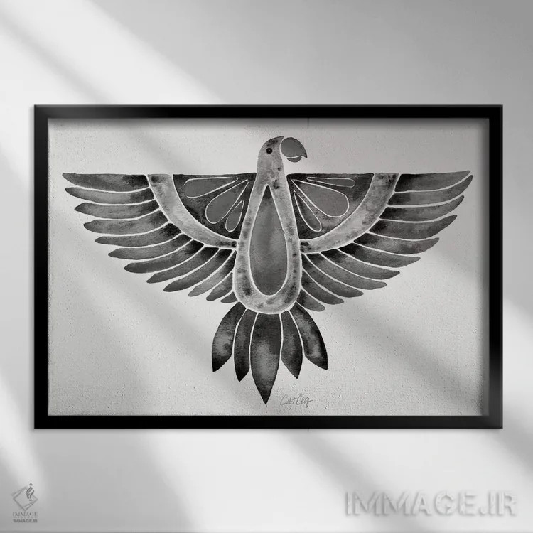 تابلو طوطی سیاه اثر کت کوکیلت - نمای قابدار مشکی