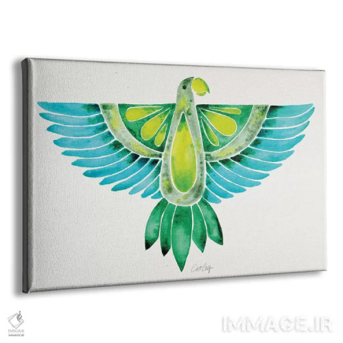 تابلو طوطی آبی و سبز اثر کت کوکیلت - نمای پرسپکتیو محصول