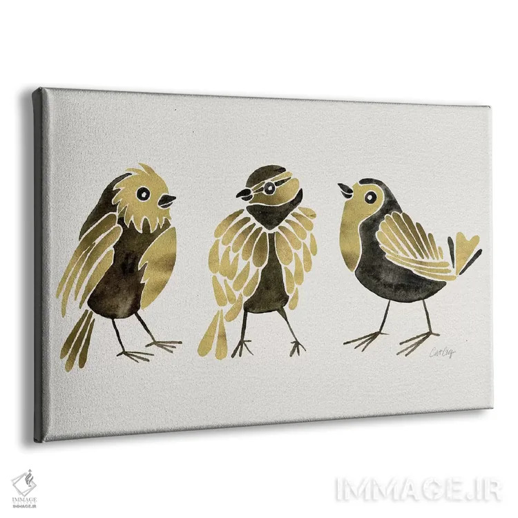 تابلو فنچهای طلایی اثر کت کوکیلت - نمای پرسپکتیو محصول