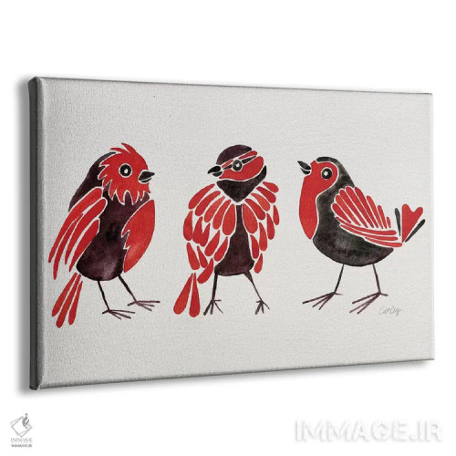 تابلو فنچهای قرمز اثر کت کوکیلت - نمای پرسپکتیو محصول