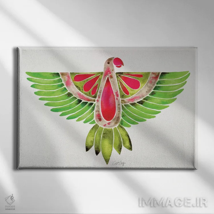 تابلو طوطی عاشق (لووابرد) اثر کت کوکیلت - نمای روبهرو روی دیوار