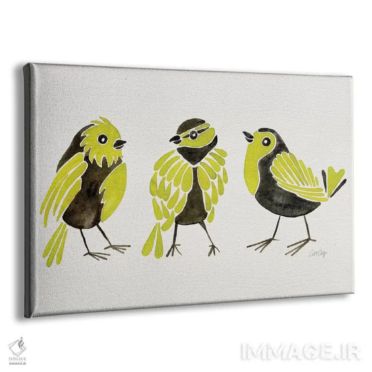 تابلو فنچهای زرد اثر کت کوکیلت - نمای پرسپکتیو محصول