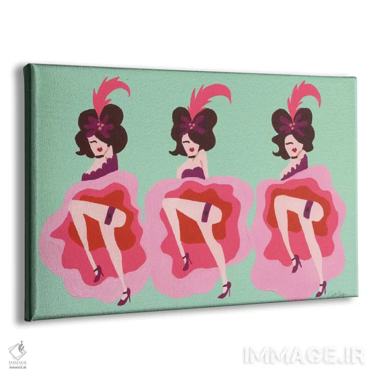 تابلو نعناعی کنکن (نوع رقص فرانسوی/لباس) اثر کت کوکیلت - نمای پرسپکتیو محصول