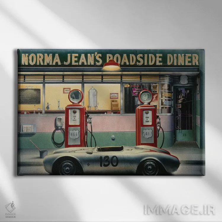 تابلو دختر تقویم بزرگراه سرنوشت اثر کریس کنسانی - نمای روبهرو روی دیوار