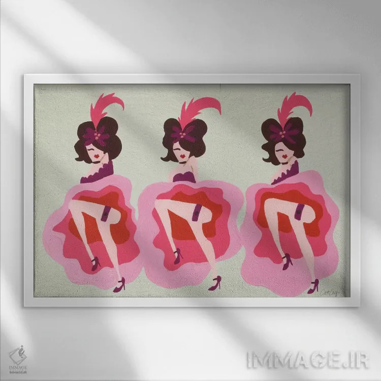 تابلو کرِم کنکن (نوع رقص فرانسوی/لباس) اثر کت کوکیلت - نمای قابدار سفید