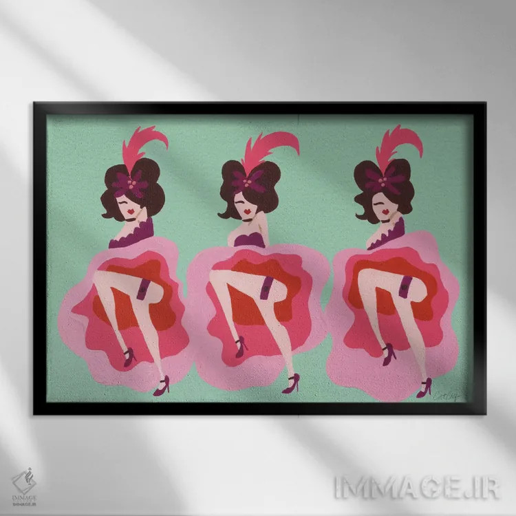 تابلو نعناعی کنکن (نوع رقص فرانسوی/لباس) اثر کت کوکیلت - نمای قابدار مشکی