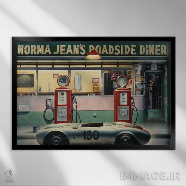 تابلو دختر تقویم بزرگراه سرنوشت اثر کریس کنسانی - نمای قابدار مشکی