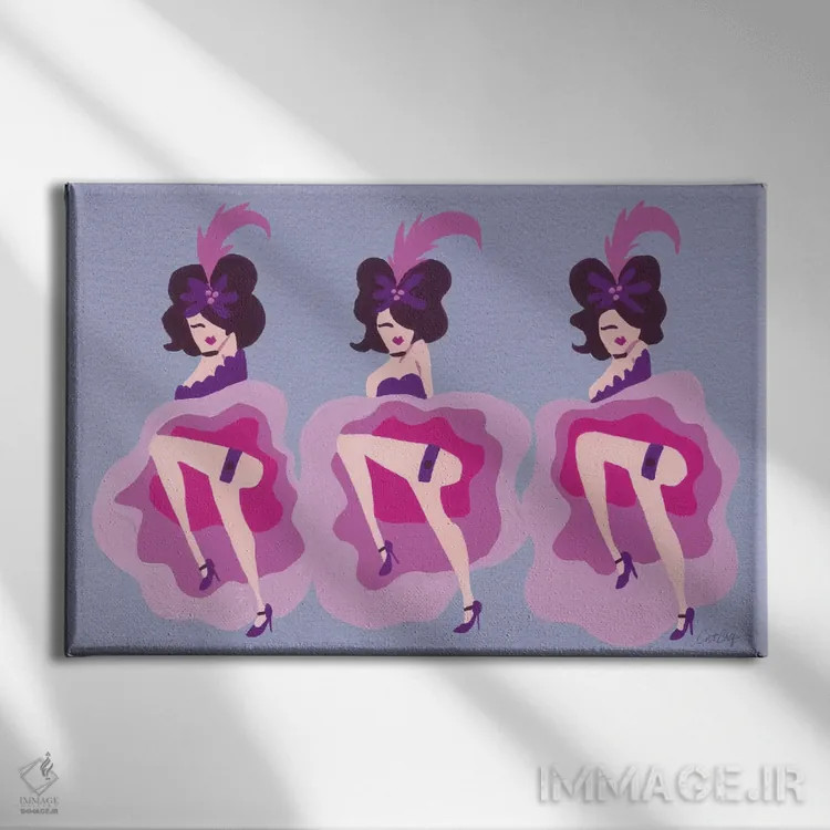 تابلو بنفش کنکن (نوع رقص فرانسوی/لباس) اثر کت کوکیلت - نمای روبهرو روی دیوار