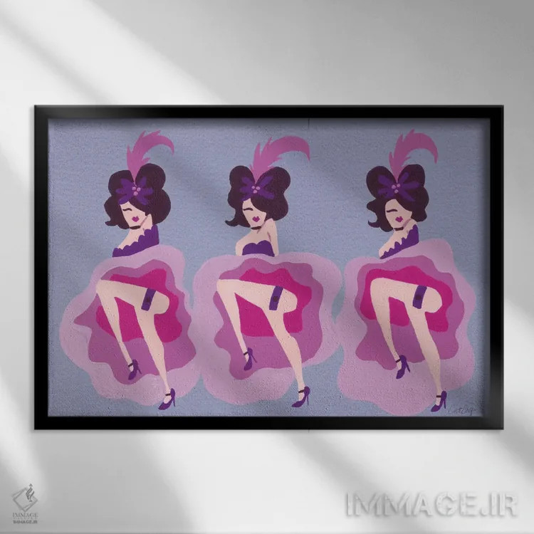 تابلو بنفش کنکن (نوع رقص فرانسوی/لباس) اثر کت کوکیلت - نمای قابدار مشکی