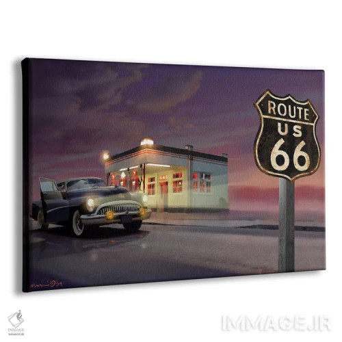 تابلو جاده ۶۶ (مسیر تاریخی آمریکا) اثر کریس کنسانی - نمای پرسپکتیو محصول