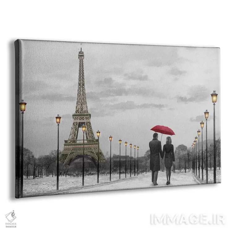 تابلو پاریس چتر قرمز اثر کریس کنسانی - نمای پرسپکتیو محصول