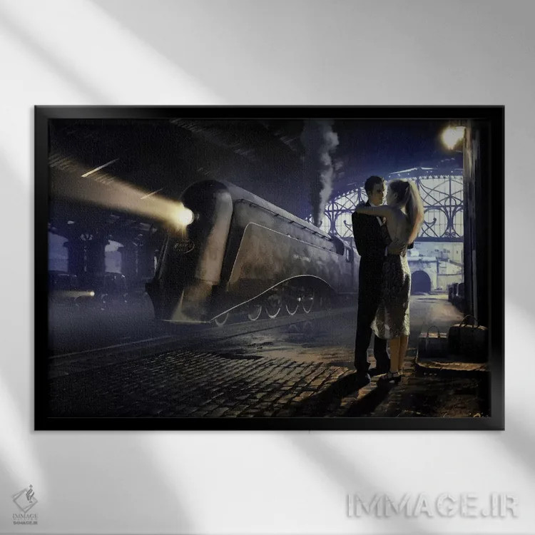 تابلو ایستگاه قطار اثر کریس کنسانی - نمای قابدار مشکی