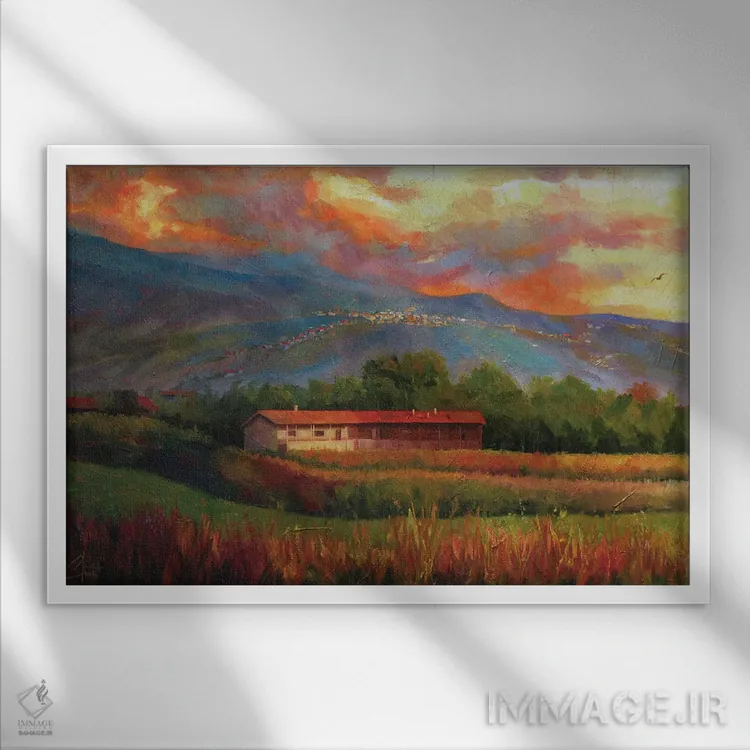 تابلو Italy,مزارع نزدیک آوستا، ایتالیا اثر کریستوفر کلارک - نمای قابدار سفید