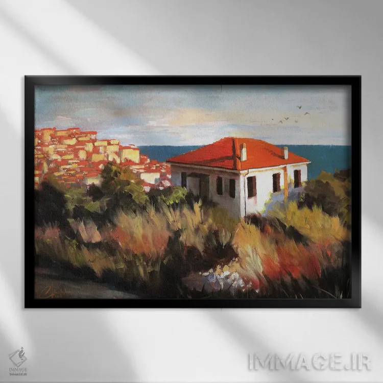 تابلو Italy ? Cottage By The Sea,ایمپریا، ایتالیا، خانه کنار دریا اثر کریستوفر کلارک - نمای قابدار مشکی