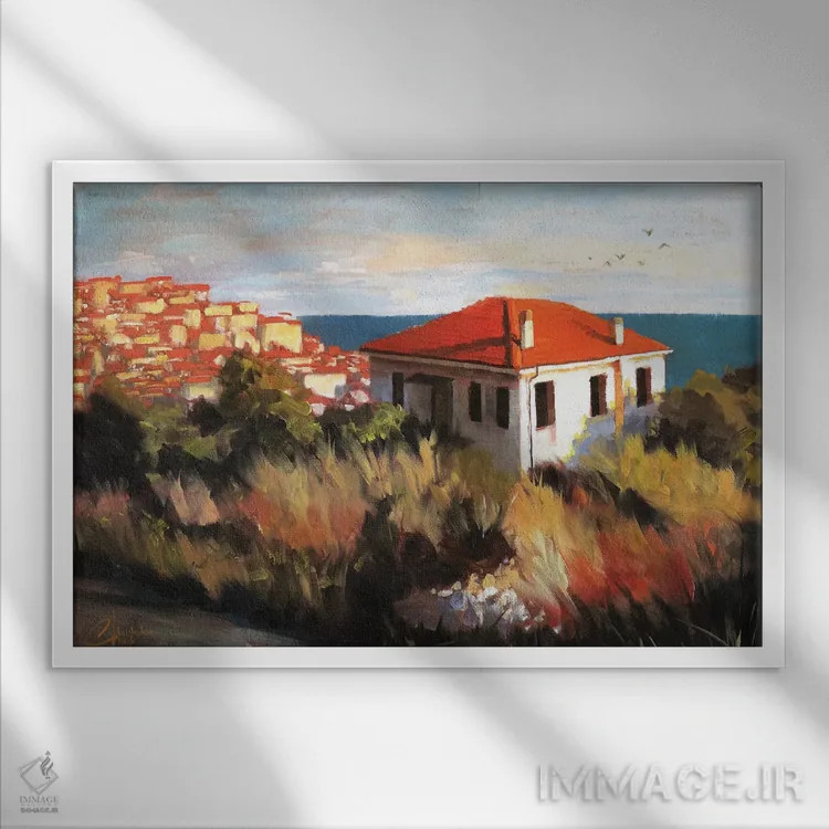 تابلو Italy ? Cottage By The Sea,ایمپریا، ایتالیا، خانه کنار دریا اثر کریستوفر کلارک - نمای قابدار سفید