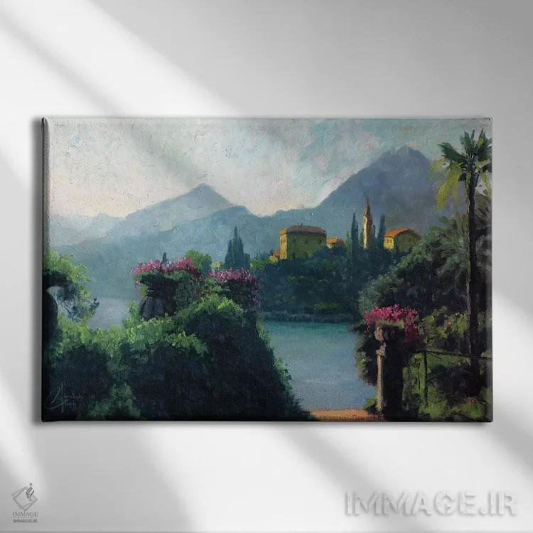 تابلو Italy,دریاچه کومو، ایتالیا اثر کریستوفر کلارک - نمای روبهرو روی دیوار