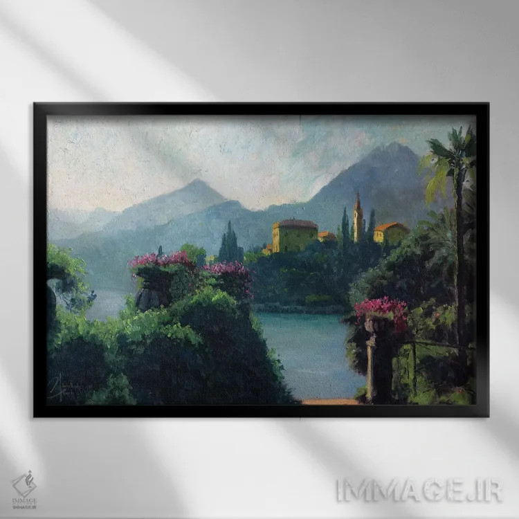 تابلو Italy,دریاچه کومو، ایتالیا اثر کریستوفر کلارک - نمای قابدار مشکی