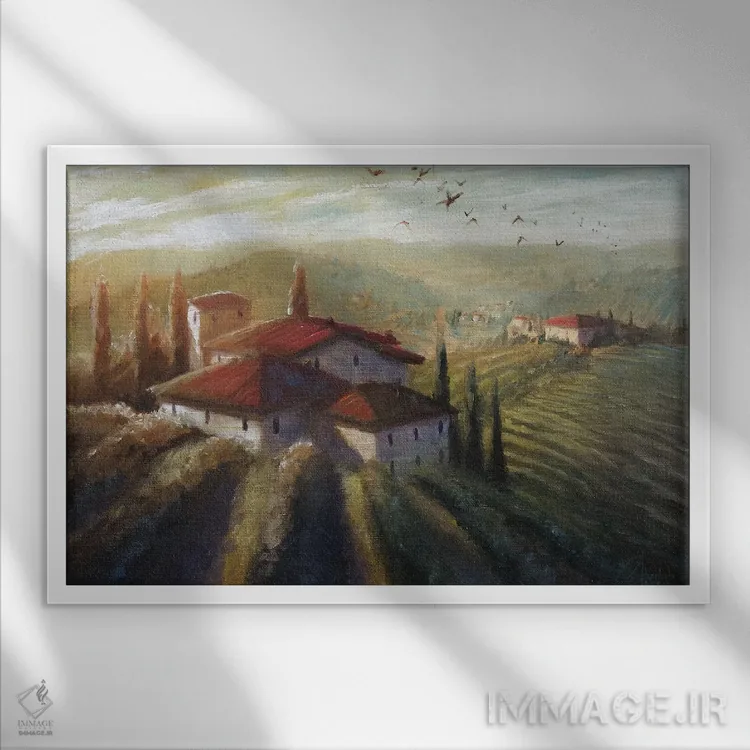 تابلو سبک زندگی توسکانی I اثر کریستوفر کلارک - نمای قابدار سفید