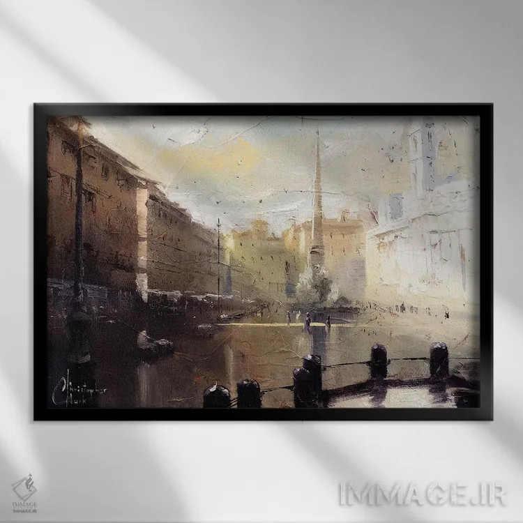 تابلو رم (ایتالیا) اثر کریستوفر کلارک - نمای قابدار مشکی