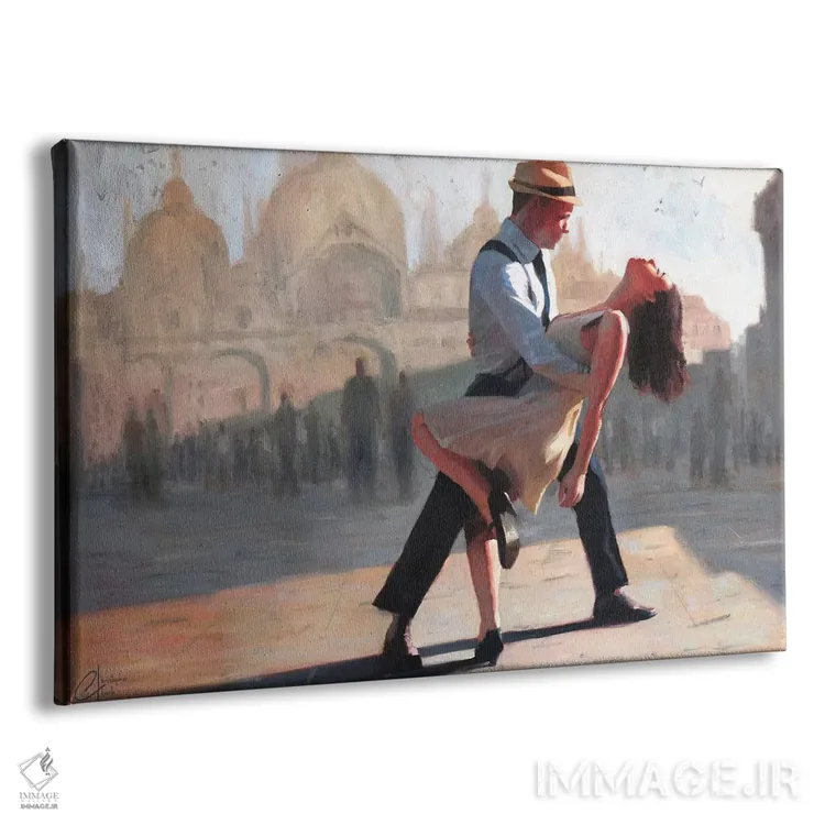 تابلو رقصیدن در میدان (شهر) اثر کریستوفر کلارک - نمای پرسپکتیو محصول