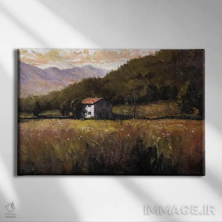 تابلو توسکانی، ایتالیا، پیادهروی به سوی مزرعهٔ گل رز I اثر کریستوفر کلارک - نمای روبهرو روی دیوار