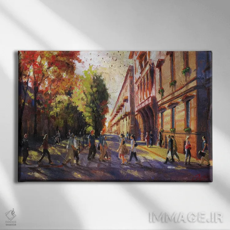 تابلو تورین، ایتالیا، مردم عادی اثر کریستوفر کلارک - نمای روبهرو روی دیوار