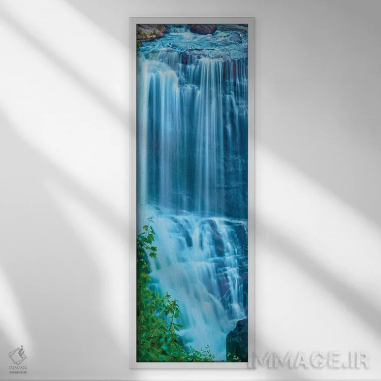 تابلو آب عمودی I اثر جیمز مکلافلین - نمای قابدار سفید