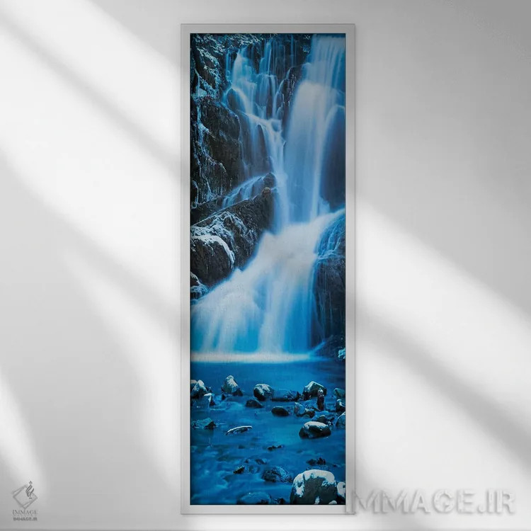 تابلو آب عمودی III اثر جیمز مکلافلین - نمای قابدار سفید