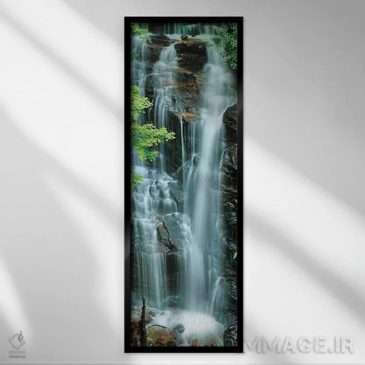 تابلو آبشار عمودی I اثر جیمز مکلافلین - نمای قابدار مشکی