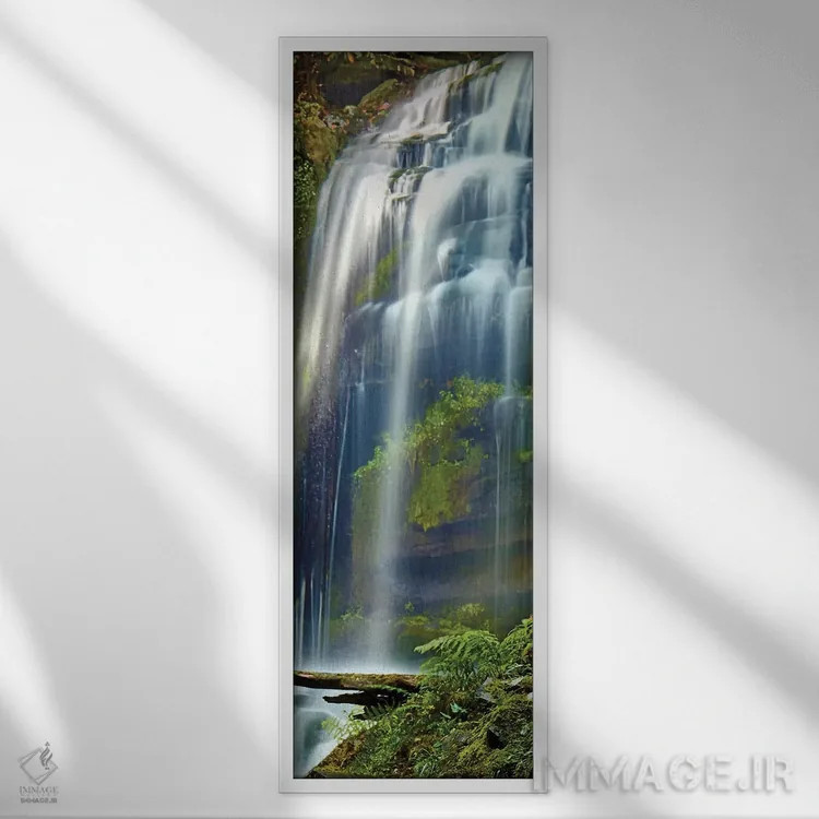 تابلو آب عمودی V اثر جیمز مکلافلین - نمای قابدار سفید