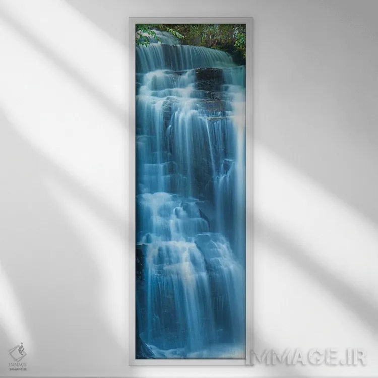 تابلو آب عمودی VI اثر جیمز مکلافلین - نمای قابدار سفید