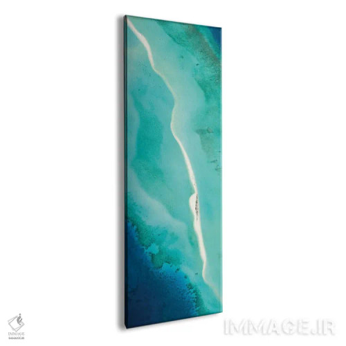 تابلو Indian Ocean, Maldives,پانورامای هوایی از یک تالاب آبی با شنزار، اقیانوس هند، مالدیو اثر یان بکه - نمای پرسپکتیو محصول