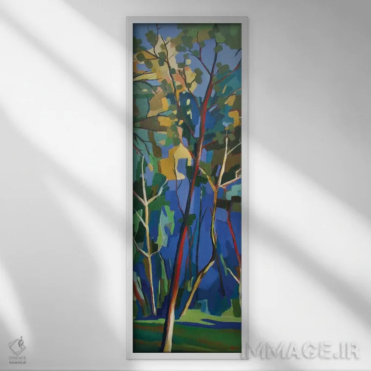 تابلو جنگل کاج اثر ژان-نوئل لو ژونتر - نمای قابدار سفید