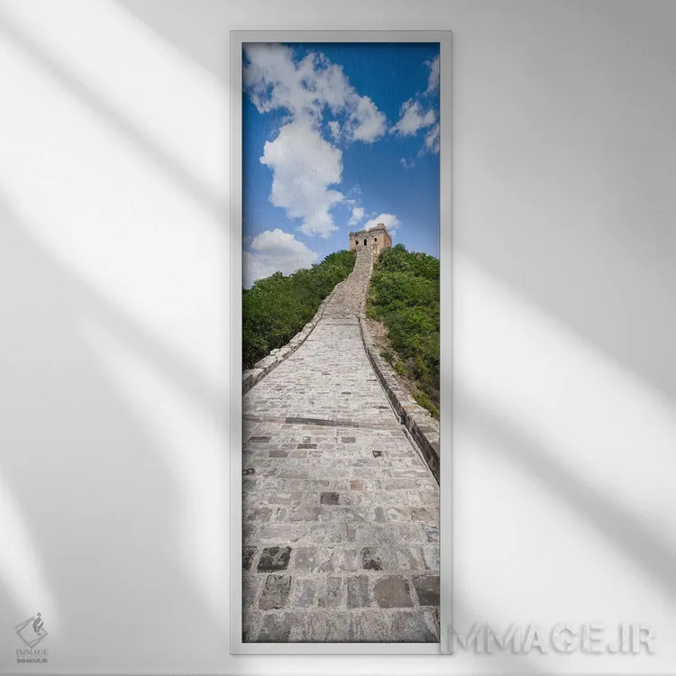 تابلو برج دیدهبانی دیوار بزرگ چین اثر یان بکه - نمای قابدار سفید