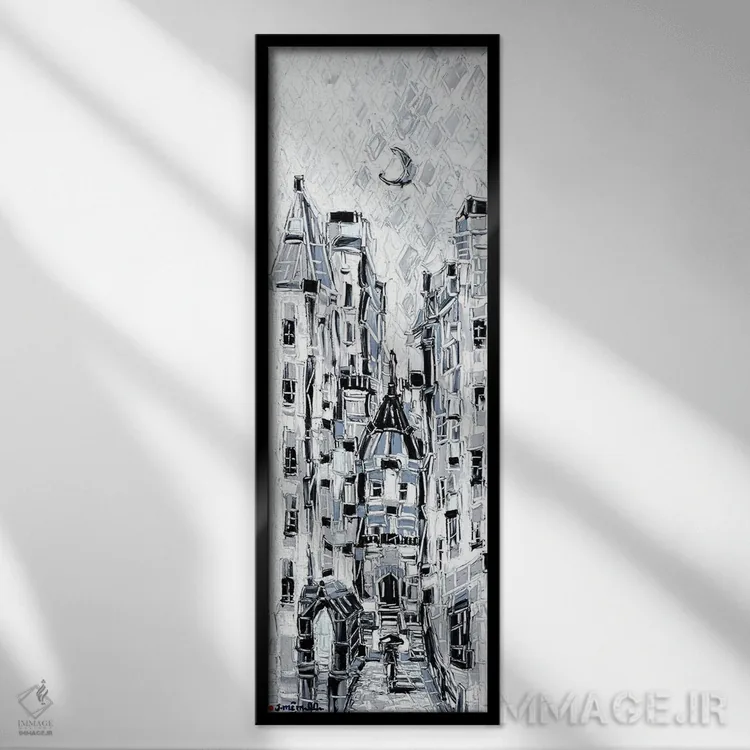 تابلو دنیای تنها اثر یواخیم مکمیلان - نمای قابدار مشکی