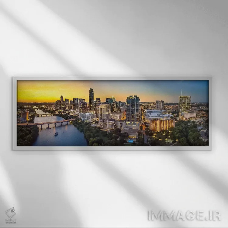 تابلو خط افق آستین پس از غروب اثر عکاسی جاناتان راس - نمای قابدار سفید