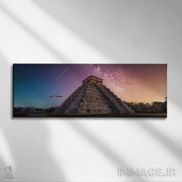 تابلو راه شیری بر فراز چیچن ایتزا (مکزیک) اثر عکاسی جاناتان راس - نمای روبهرو روی دیوار