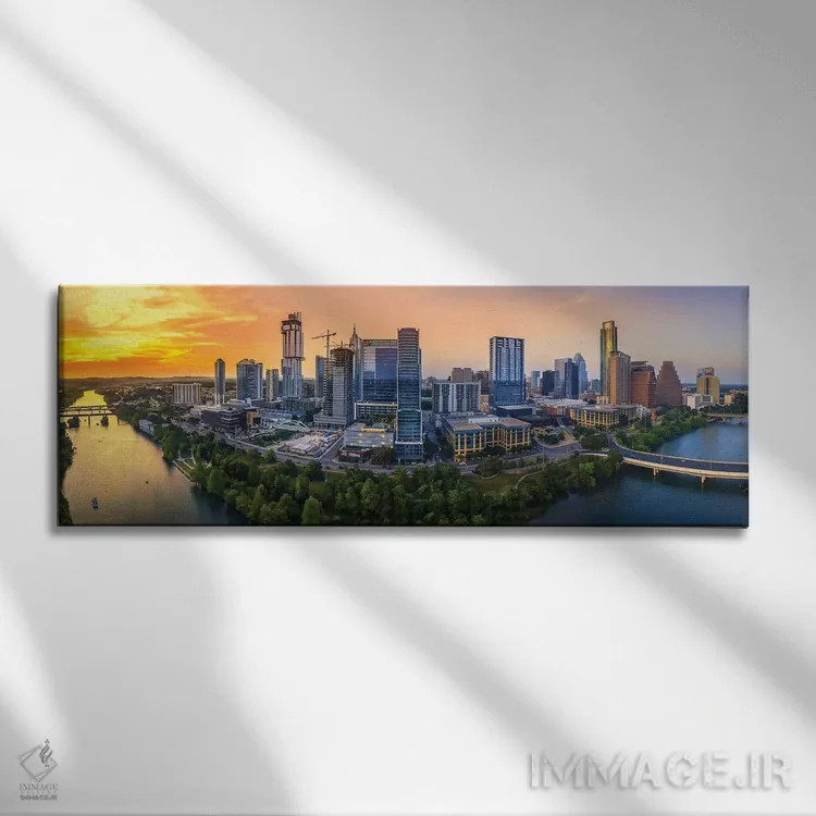 تابلو رودخانه کلرادو که از آستین میگذرد اثر عکاسی جاناتان راس - نمای روبهرو روی دیوار