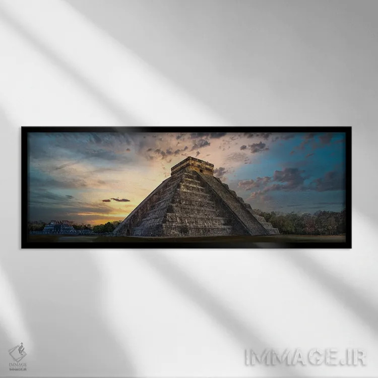 تابلو غروب در چیچن ایتزا (مکزیک) اثر عکاسی جاناتان راس - نمای قابدار مشکی